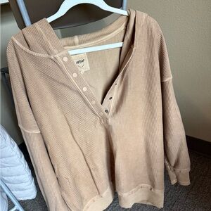Aerie Tan V-Neck Sweater
